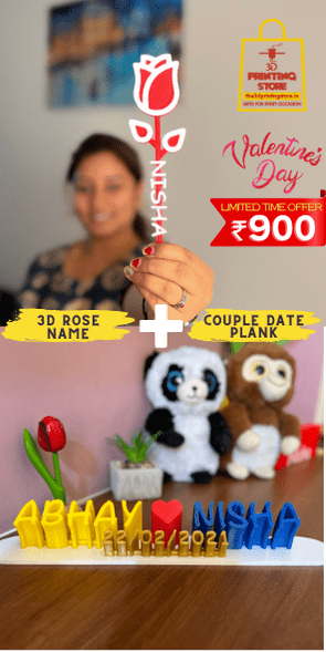 COMBO - COUPLE DATE Plank + 3D ROSE