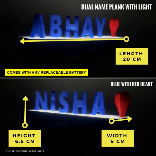 Dual Name Plank with Light