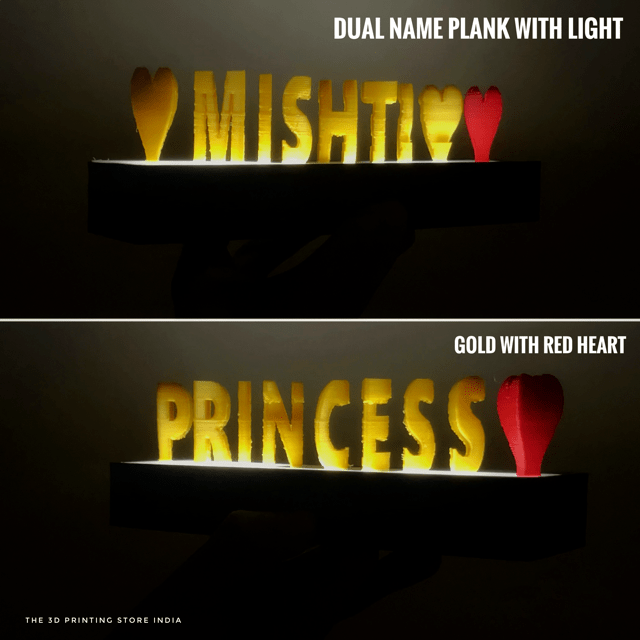 Dual Name Plank with Light