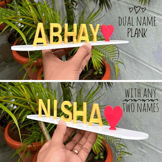 COMBO - DUAL NAME Plank + 3D ROSE