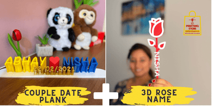 COMBO - COUPLE DATE Plank + 3D ROSE
