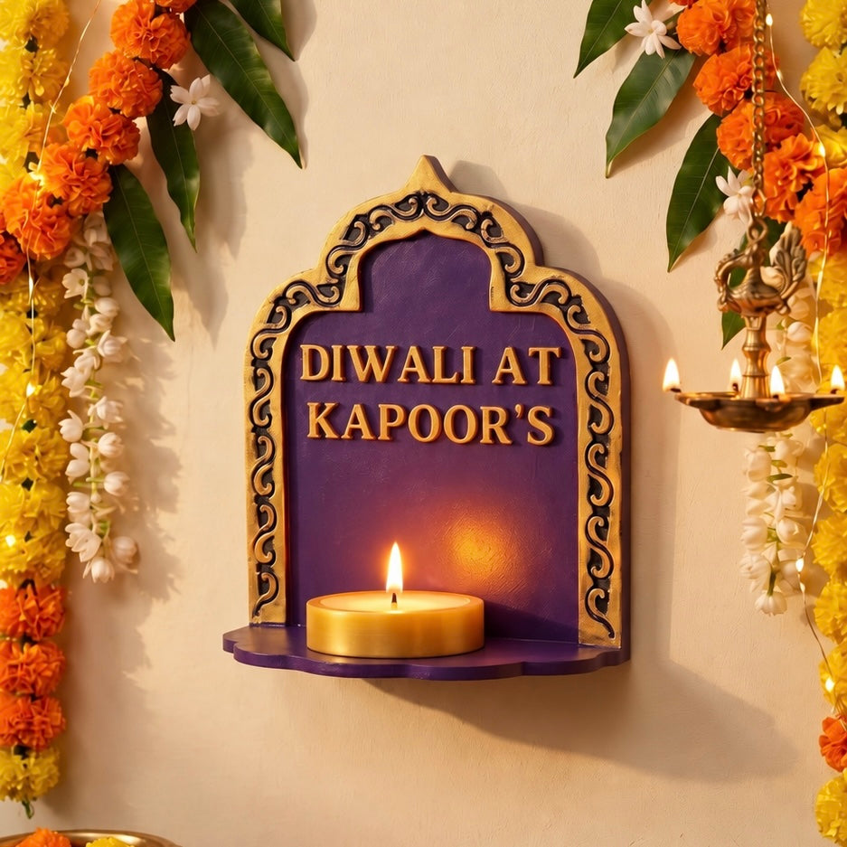 Personalized Diya Holder - Royal