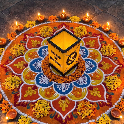 Personalised Diwali Lamp | Custom Name & Line Art