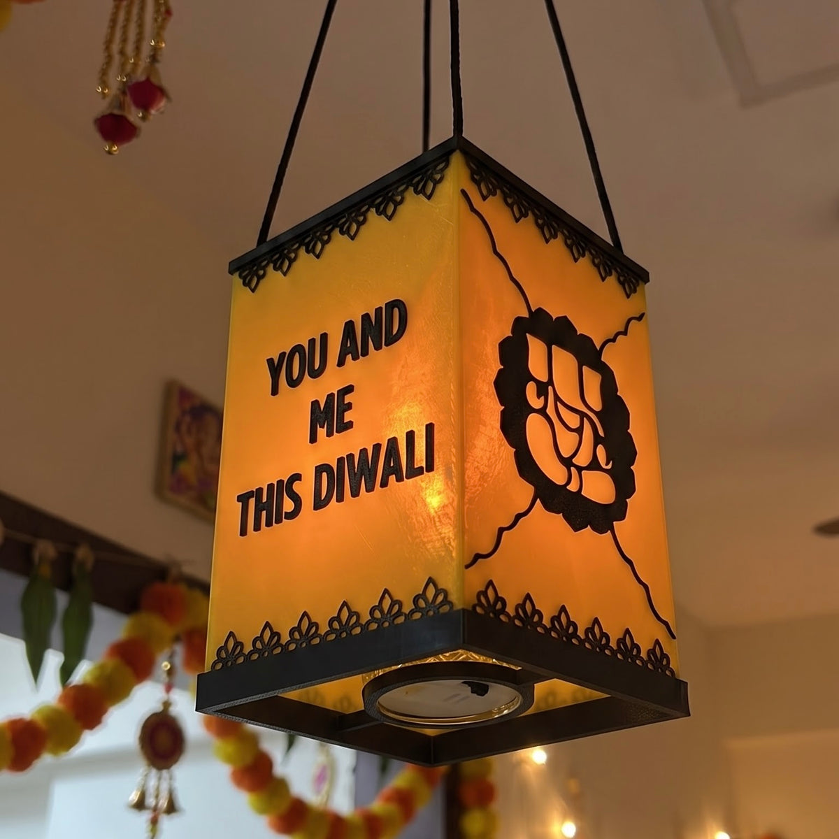 Personalised Diwali Lamp | Custom Name & Line Art