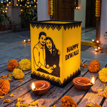 Personalised Diwali Lamp | Custom Name & Line Art