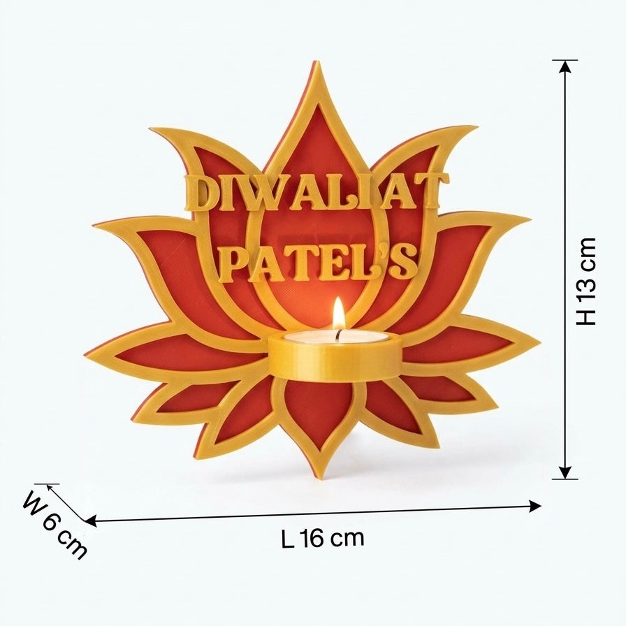 Personalized Wall Diya Holder - Lotus