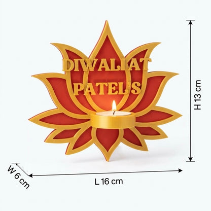Personalized Wall Diya Holder - Lotus