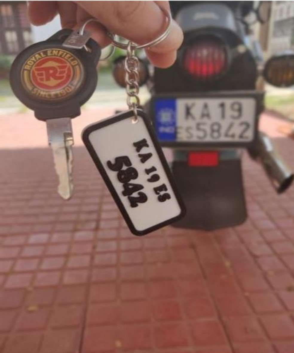 Number Plate Keychain 3D Printing Store India